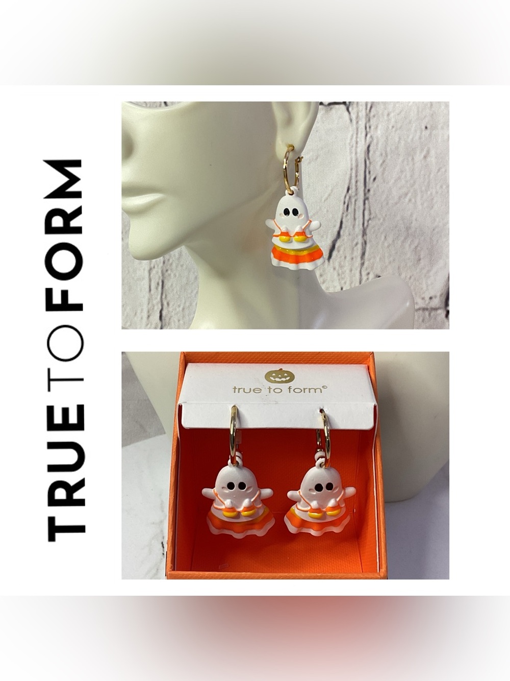 🌟🌟 True To Form Halloween Ghost Drop Earrings